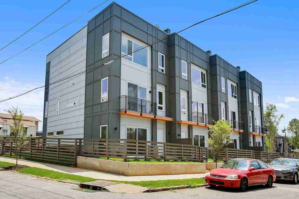 71 Lucy Street The Edge modern townhomes with sleek gray facade and balconies
